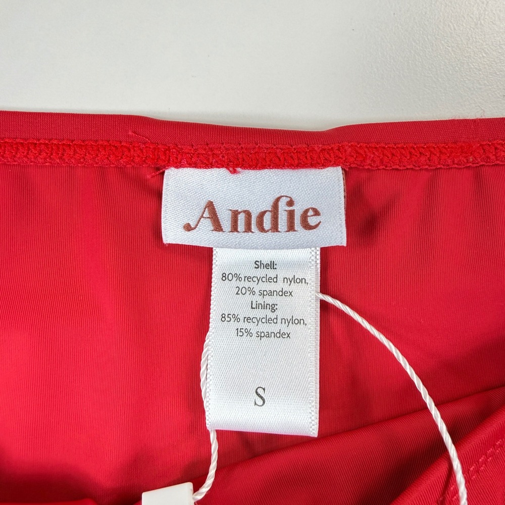 NWT Andie Swim Womens Small Bikini Bottom Cherry Red Swimsuit Briefs - Picture 4 of 9